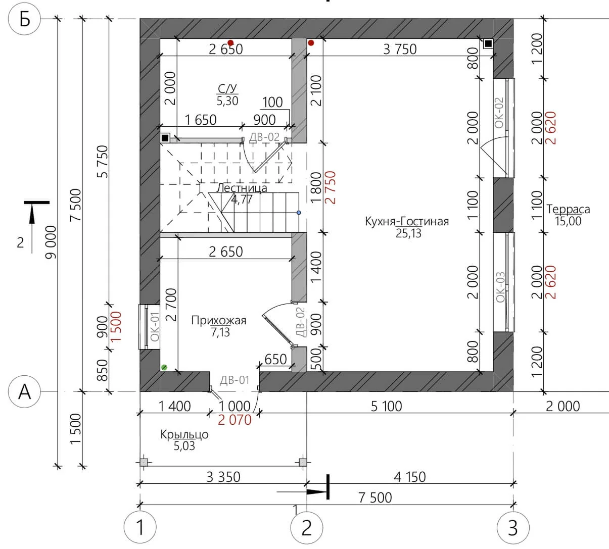 Планировка дома «Время», 1 этаж — 81 м²